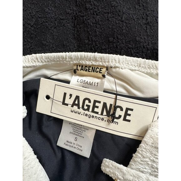 L'AGENCE Tory Colorblock Chic Bandeau One Piece Swimsuit in Black Small New - Picture 10 of 16